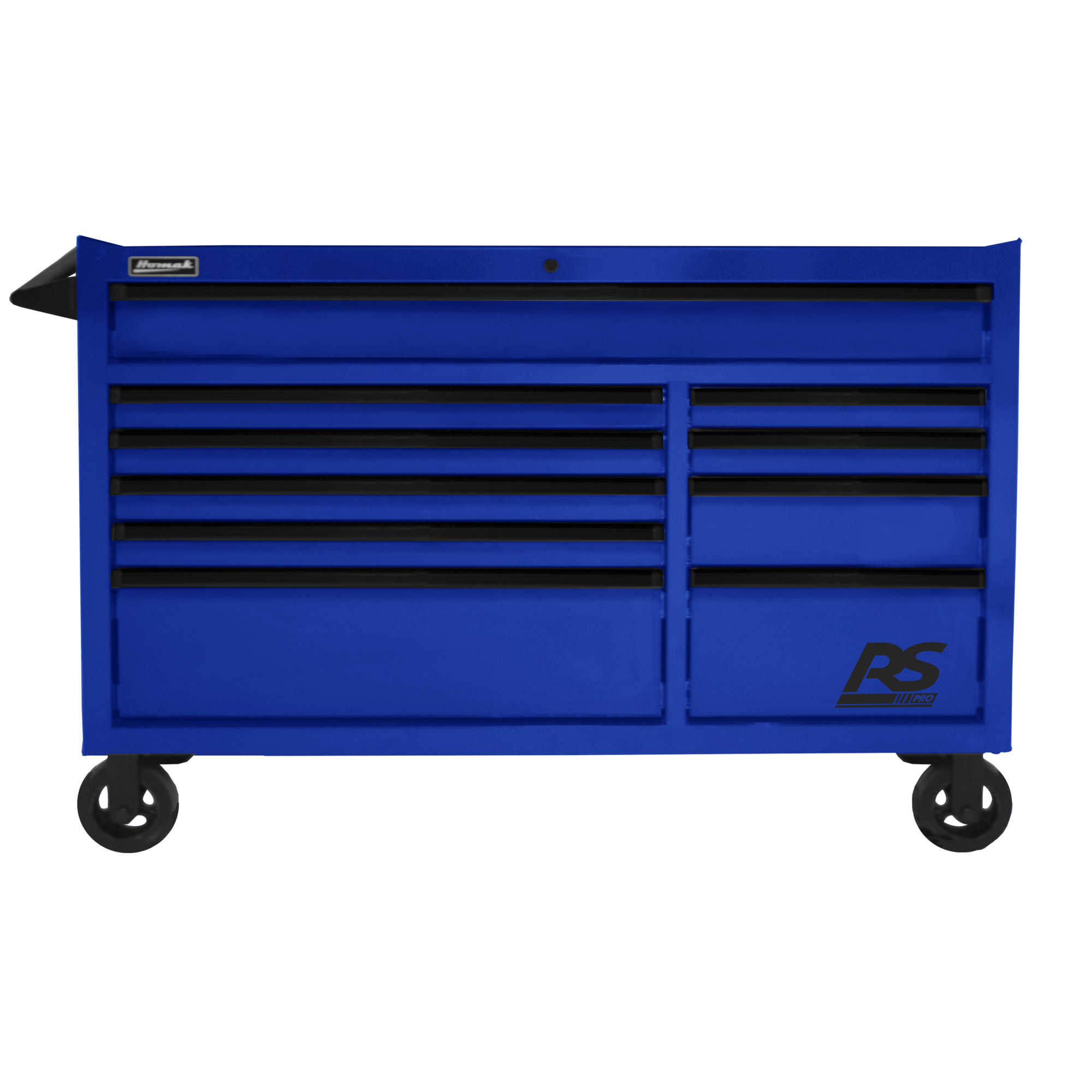 Homak RS Pro, 54in. RS PRO 10 DWR ROLLING CABINET BLUE, Width 39 in, Height 54 in, Color Blue, Model# BL04054010